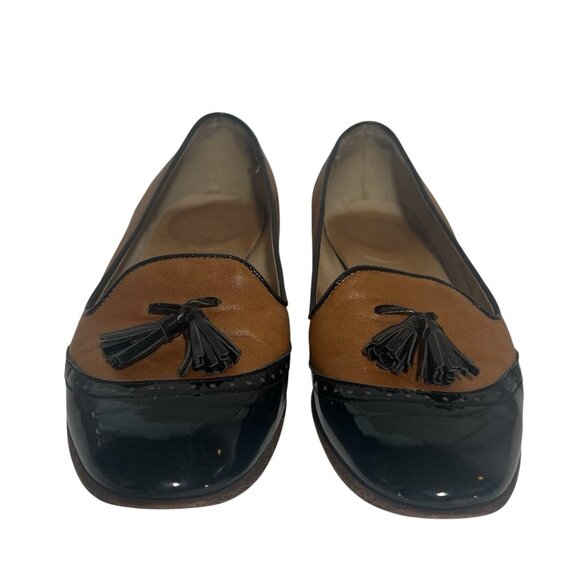 J. CREW Women’s Italian LEATHER TONI TASSEL LOAFERS Brown/Black SIZE 7 - Picture 2 of 11